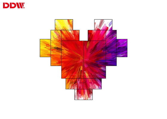 হার্ট শেপ মোজাইক ভিডিও ওয়াল / ইন্টারেক্টিভ টাচ সুপার সংকীর্ণ বেজেল ভিডিও ওয়াল